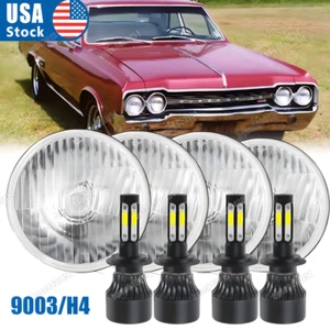 DOT 4PCS 5 3/4" 5.75 LED Headlights HI/LO DRL For Oldsmobile 442 98 F85 Cutlass - Picture 1 of 15