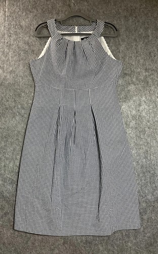 VETEMENTS Abito donna Nine West blu medio bianco tasche gingham prendisole senza maniche