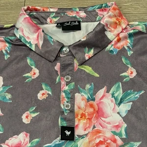 Polo Bad Birdie Para Hombre XL Floral Hawaiano Tropical Rendimiento Logo Golf - Imagen 1 de 10
