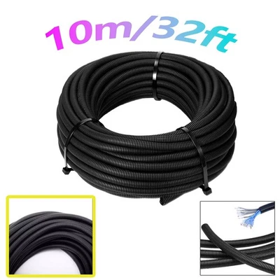 Protector de tubo de polietileno conducto de telar de alambre dividido de 3/8" negro 32 pies Foto 1 de 4
