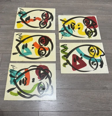 PETER KEIL 5 Fantásticas PINTURAS ACRÍLICAS A BORDO 12”x16” Cada una Tamaño Aproximado Foto 1 de 4