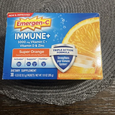 Polvo de apoyo inmunológico triple acción Emergen-C Immune+ BetaVia R 1000 mg Vitami... Foto 1 de 2