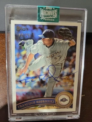 2024 Topps Archives Signature Auto Francisco Rodríguez/36 Brewers #US244 2011 Foto 1 de 2