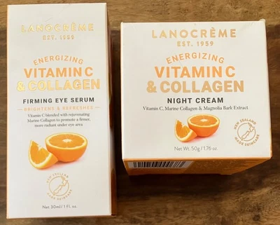 Набор из 2 укрепляющих сывороток для глаз с витамином С и коллагеном Lanocreme 1 унция и ночного крема 1,76 унции - Изображение 1 из 3