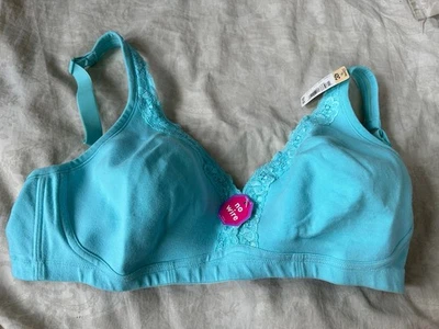 Sujetador delicado 42C JC Penney sin alambre 42C estilo turquesa J7888 nuevo con etiquetas Foto 1 de 3