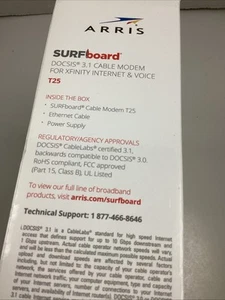 Arris SURFboard T25 DOCSIS 3.1 Gigabit Cable Modem for Xfinity Internet & Voice - Picture 1 of 8