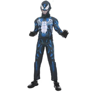 Child Boys Venom Cosplay Costume Halloween Party Jumpsuit+Mask+Gloves Outfit Set - Picture 1 of 10