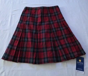 Dennis Uniform Girls G8 Ramsey Plaid Long High Waist Box Pleat Skirt NEW - Picture 1 of 2