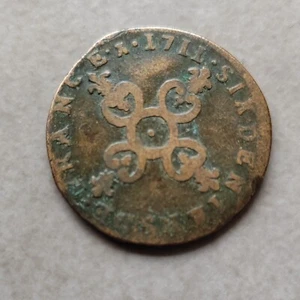 Six Deniers 'Dardenne' Of Louis XIV 1710 N Montpellier - Picture 1 of 2