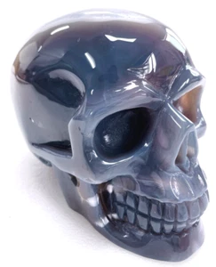 5,8 Zoll Achat Kristall Schädel, handgeschnitzter Edelstein Kunst Skulptur, Reiki Heilung - Bild 1 von 10