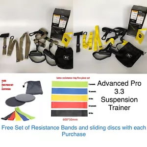 Fitness Suspension Trainer & Resistance Band Set | Gym Quality with Door Anchor  - Picture 1 of 60