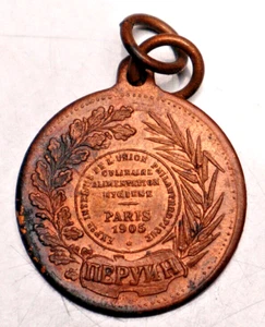 COLGANTE/MEDALLA: EXPOSICIÓN DE FILÁNTROPOS, PARÍS 1905, Bro, muy bueno, G13 - Imagen 1 de 2