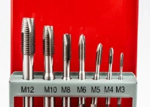 RS Pro SPIRAL POINT TAP SET 7-Pieces M3-M12 High Speed Steel, Metal Case - Picture 1 of 4
