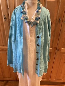 Art to Wear Boutique Fenini Cotton/ Linen jacket XL USA - Picture 1 of 13