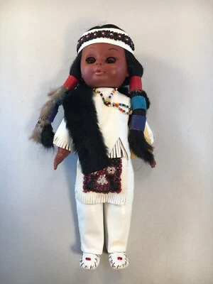 Vintage 11" Native American Winnebago Chief 10-1W Carlson Dolls Beads Leather - Image 1 of 4
