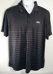 Fila Poloshirt Herren XL anthrazit grau schwarz gestreift Golf Stretch Freizeit - Bild 1 von 7