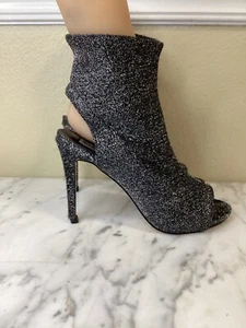 Steve Madden glitzernde Stiefeletten Stiletto silber zehenfrei Größe 8 - Bild 1 von 8