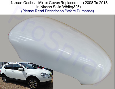 Fits Nissan Qashqai Mirror Cover L/H Or R/H In Solid White (326) 2008-13 • 49.06€