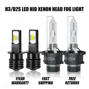 D2S Xenon HID Headlight Hi/Lo+H3 Fog Light Bulbs Kit For Nissan Maxima 2004-2006 - Picture 1 of 22