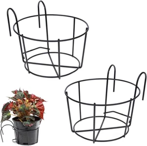 2 Pezzi Ferro Giardinaggio Supporto Di Vaso Fiori, Rotondo, in Metallo, Con Ganc - Foto 1 di 12