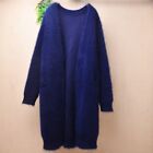 Mink cashmere mohair angora knit mayfair blue fluffy sweater long cardigan lux
