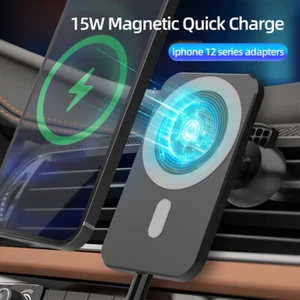 Car Wireless Fast Charger Magnetic Phone Mount Holder for iPhone 12 Pro MAX Mini - Picture 1 of 12
