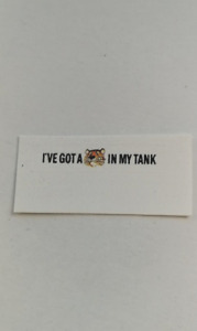 Dinky 114 Triumph Spitfire "ive got a tiger in my tank "decal only