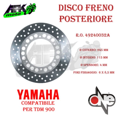 Disco Freno Posteriore per Moto Yamaha TDM 900 dal 2002 al 2010 - Immagine 1 di 2