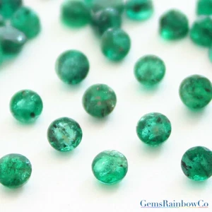 Natural Round, Zambian Emerald, Green colour, 1.75mm & 6.25mm, #863 - Picture 1 of 9