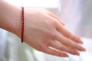 925 Sterling Silver Women's Tennis Bracelet 4Ct Lab-Created Round Red Ruby - Picture 1 of 3
