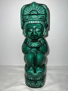 1937 Kahlua Bottle Green Glazed Majolica Empty Collector's Mexico Tiki Bar - Picture 1 of 18