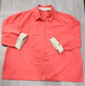 Drapers & Damons Linen Open Jacket Size 22W Coral Orange - Picture 1 of 8