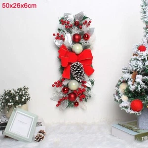 Christmas Wreath Rattan Garland with Lights Pine Needles Christmas Decorations - Picture 1 of 2