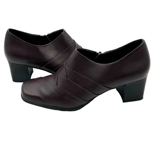 Sandler of Boston Leather Side Zippered Bootie Size 9.5 Maroon Flaw - Picture 1 of 17