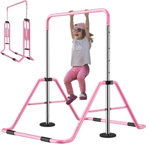Gymnastics Bars Kids Kip Training Bars for Home, Folding Horizontal Bars with Ad - Picture 1 of 6