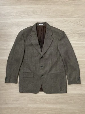 Abrigo Deportivo De Colección Yves Saint Laurent Para Hombres 40R Marrón Azul Tejido Lana Peinada Blazer Foto 1 de 4