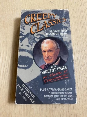 Vintage Creepy Classics VHS Tape Vincent Price Horror Movie Clips 1988 Thriller - Image 1 of 4