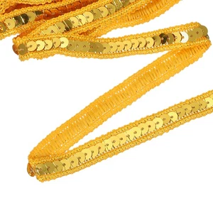 11 Yard Pailletten Borte Band 0,5 Zoll Pailletten Gimp Zopfborte, Gelbgold - Bild 1 von 7