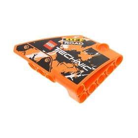 1x Lego Technic Panels Fairing 14 Orange Side B Sticker OFF ROAD 64680pb023