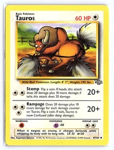 Pokémon TCG 🐂 Tauros 51/64 Jungle Set – Uncommon WOTC Vintage Card - Picture 1 of 2