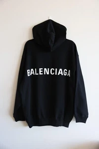 Balenciaga Back Logo Black Hoodie - MEDIUM - Picture 1 of 2