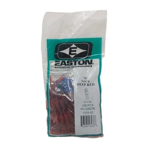 100 Pack Easton H 6mm Arrow Nocks: Clear Deep Red: 10 Grains: New & Sealed Bag - Picture 1 of 6