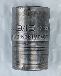 SNAP ON MPK181A, 1/2" DR. 9/16" NON - IMPACT SOCKET, SHALLOW, 6PT *INDUS FINISH* - Picture 1 of 8