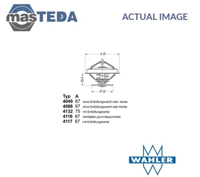411687D1 TERMOSTATO REFRIGERANTE MOTOR WAHLER PARA VOLVO 740,240,760,960,850,S70 Foto 1 de 4