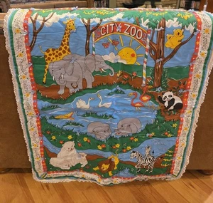 City Zoo Baby Quilt/Blanket 34" x 43" - Picture 1 of 21