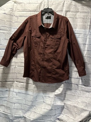 Camisa con botones Triumph Tragedy para hombre talla XXL Borgoña Foto 1 de 4