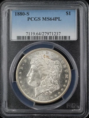 1880-S MORGAN DOLLAR $1 PCGS MS64PL PROOFLIKE (PQ069) - Image 1 of 2