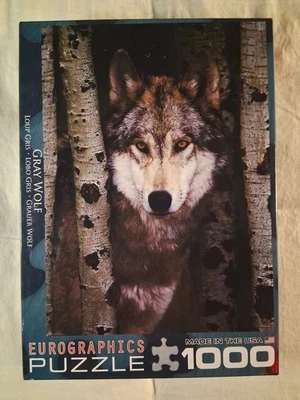 Rompecabezas Eurographics GRAY WOLF Animal 1000 Piezas Hecho en EE. UU.  Foto 1 de 3