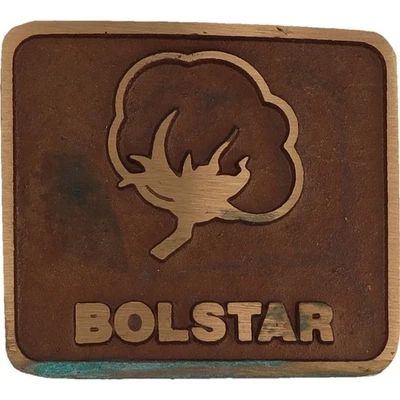 Hebilla de cinturón vintage de herbicida de control de plagas químico agrícola Bolstar de bronce Foto 1 de 4