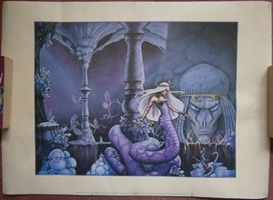 RODNEY MATTHEWS Original Poster 1978 "Das Gesicht im Abgrund" 70cm x 50cm - Bild 1 von 2